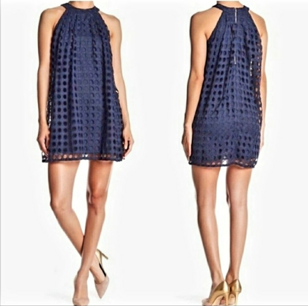 Romeo & Juliet Navy Lace Dress, Women's XS